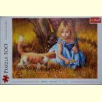 Puzzle - 500 dziewczynka z kotem